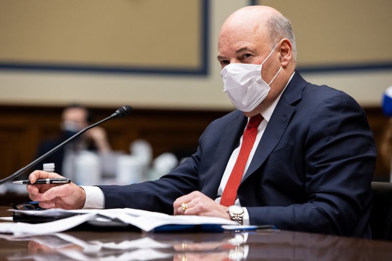 United States Postal Service Postmaster General Louis DeJoy at hearing on "Legislative Proposals to Put the US Postal Service on Sustainable Financial Footing" on Capitol Hill in Washington, DC, U.S., February 24, 2021.