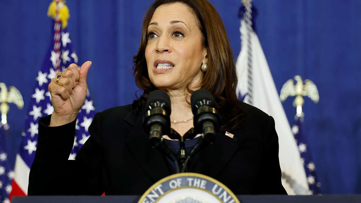 Vice President Kamala Harris delivers remarks on child tax credits at Brookline Memorial Recreation Center, in Pittsburgh, Pennsylvania, June 21, 2021. On Friday, she will visit the U.S.-Mexico border.