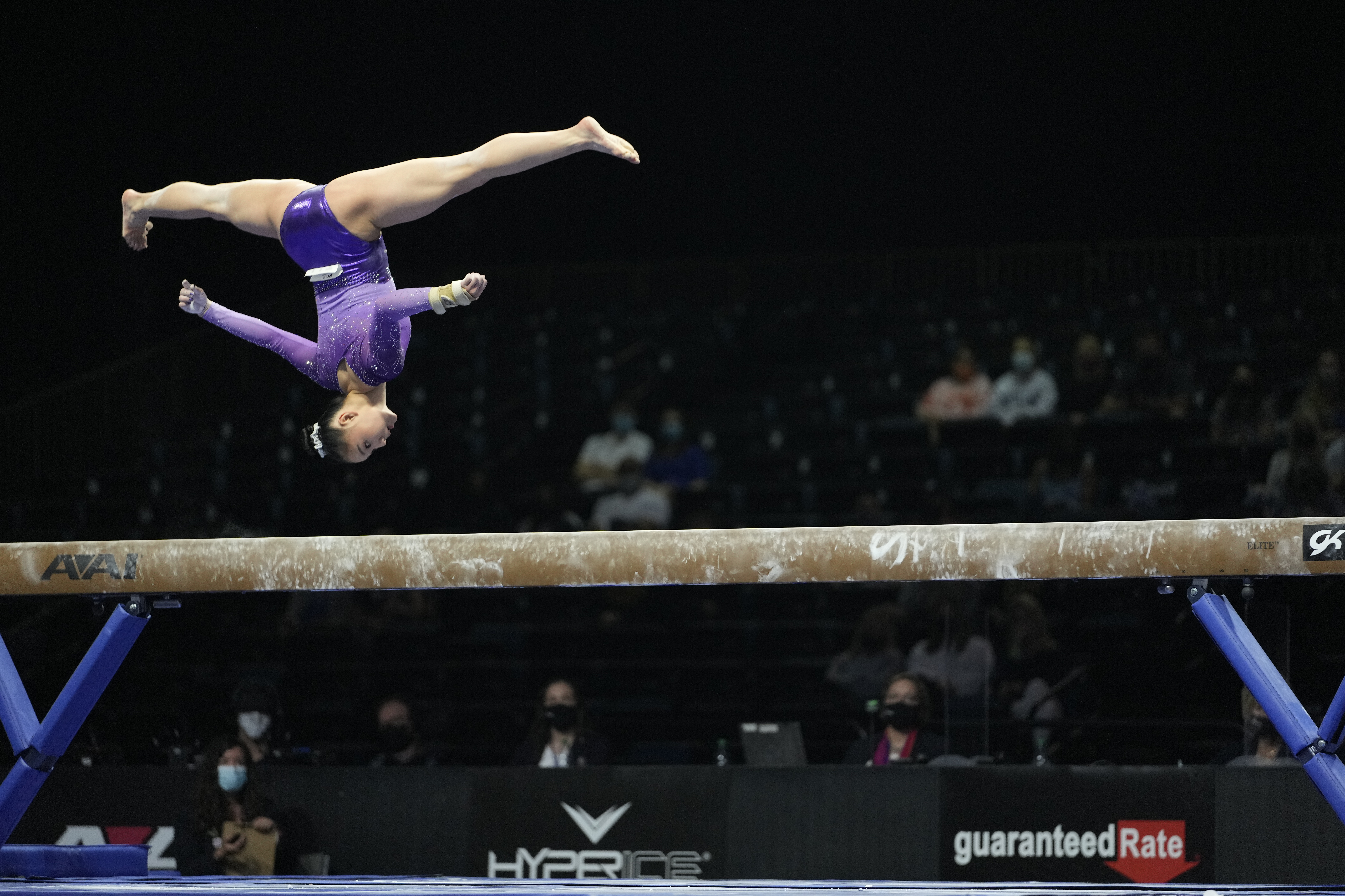 Kara Eaker performs her balance beam routine during the U.S. Classic gymnastics competition in Indianapolis, Saturday, May 22, 2021.