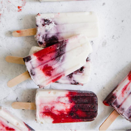 Red, white and blue popsicles.