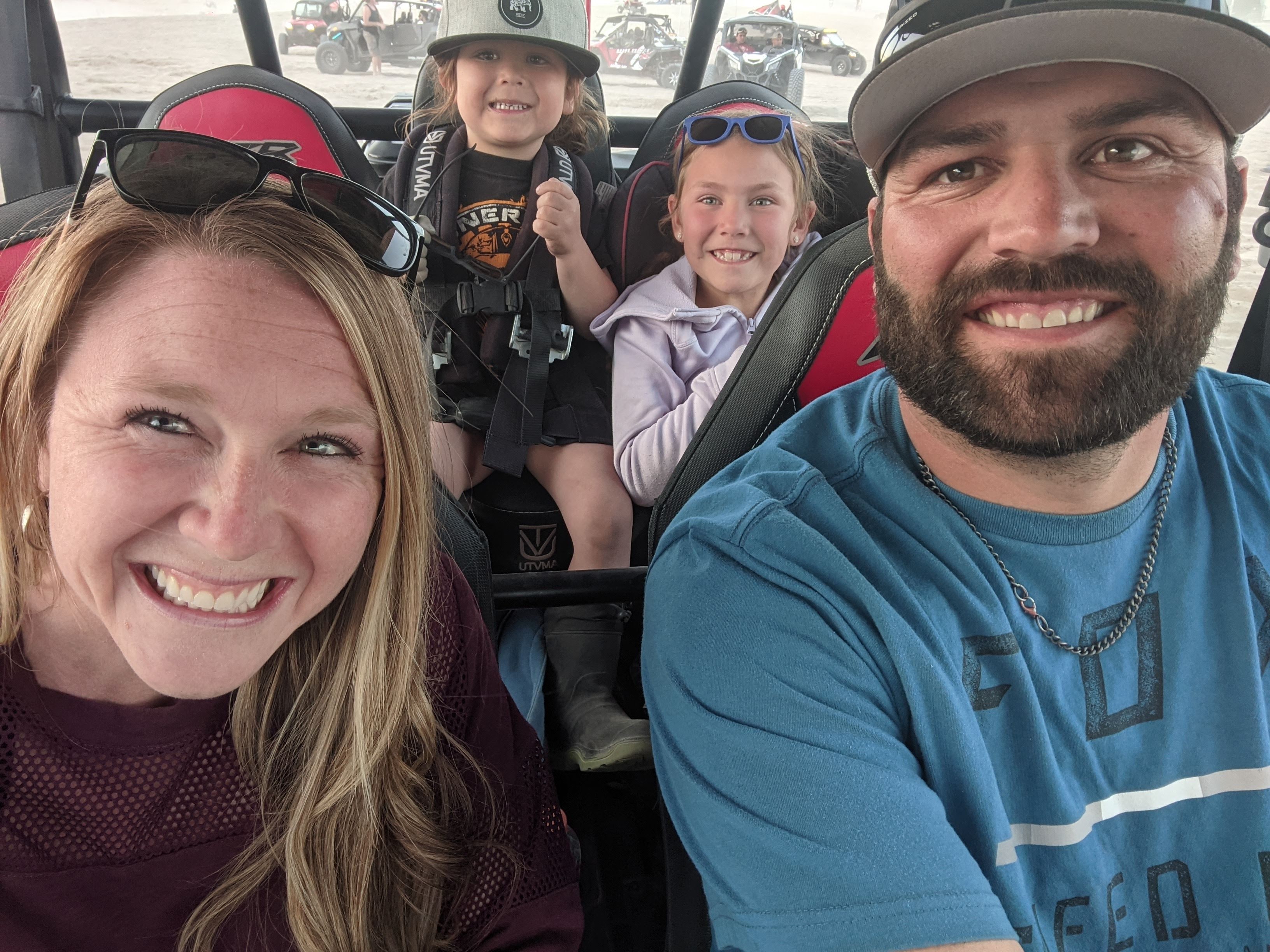 The Larsen family enjoys staying active outdoors by riding bikes and motorcycles, camping, and boating.