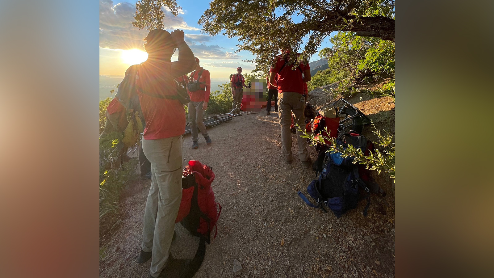 Members of the Salt Lake County Search and Rescue team help an injured hiker get down from Ferguson Canyon on Saturday, June 26, 2021. 