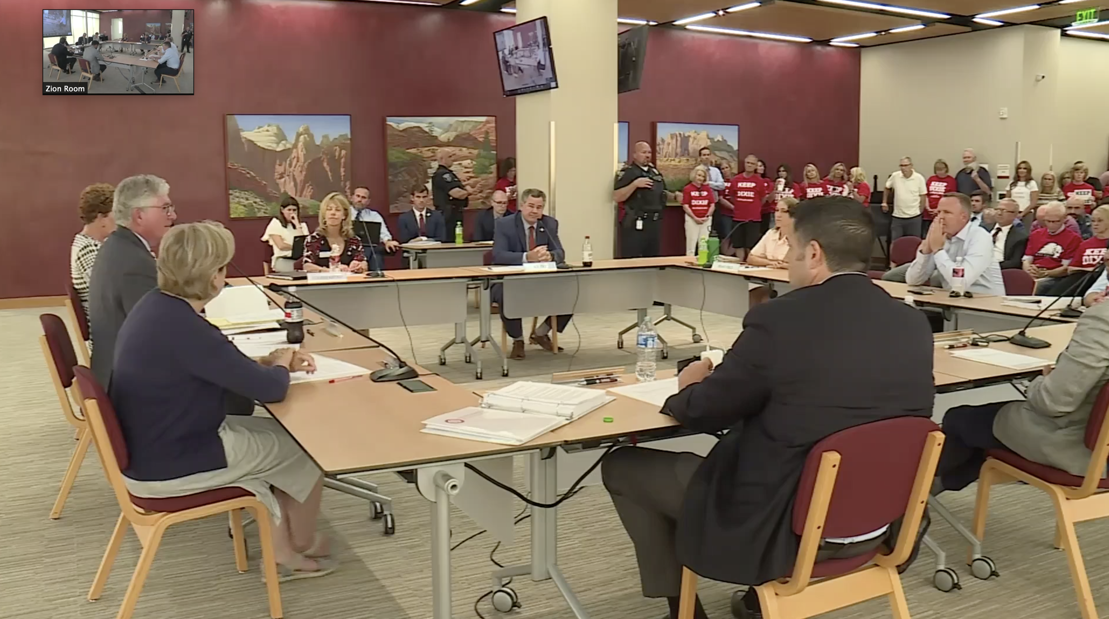 The Dixie State University board of trustees meet over the name of the school on Tuesday, June 29, 2021.