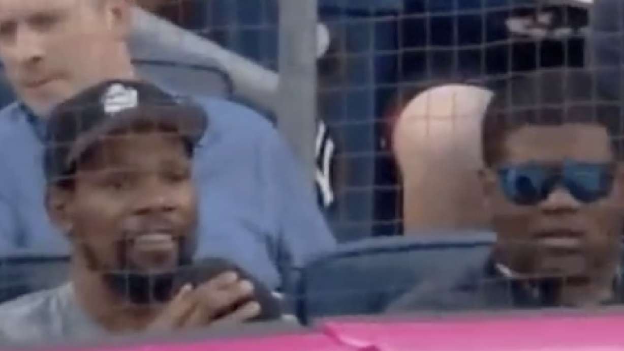 The face of Kevin Durant watching a baseball player lose his lunch, June 28, 2021.
