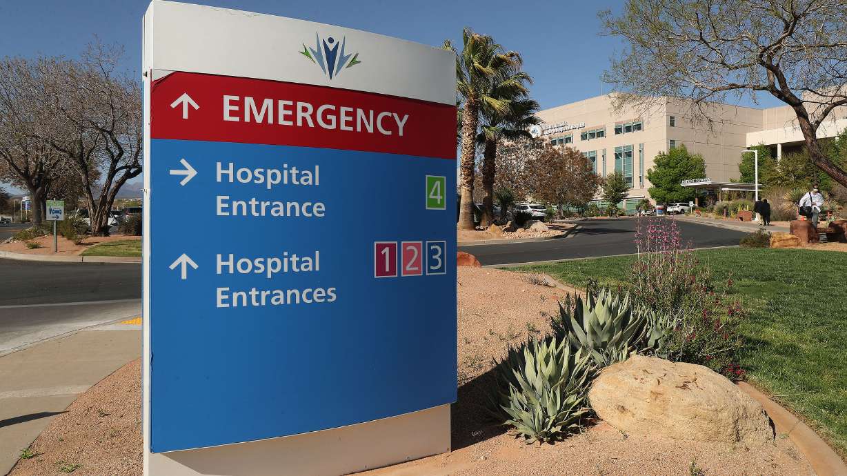 Intermountain Healthcare's St. George Regional Hospital in St. George is pictured on Friday, April 9, 2021. The medical director of St. George Regional Hospital said Thursday that the hospital and its intensive care unit are nearing capacity.