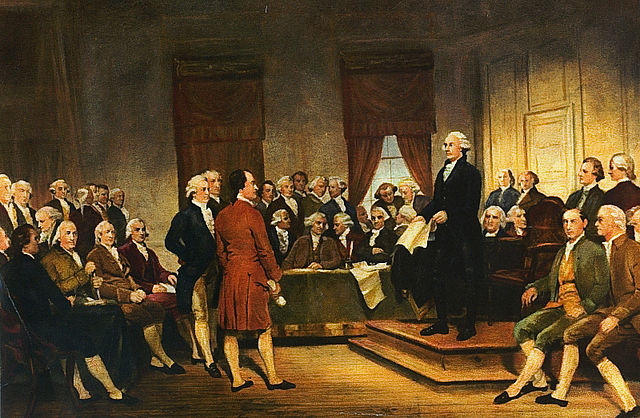 Gen. George Washington at the Constitutional Convention of 1787, and signing of U.S. Constitution. A new study cowritten by a BYU political science professor found that the paternal status of the Founding Fathers played a significant role in shaping their political views.