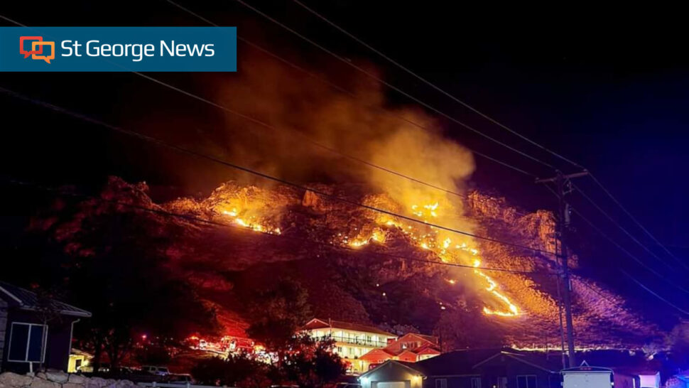 A wildfire burned 4.5 acres in LaVerkin late Sunday night, July 4, 2021, in LaVerkin, Utah.