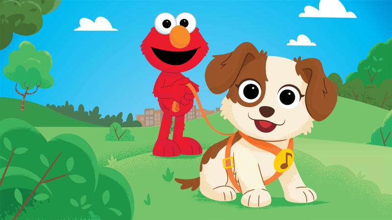 This image, released by Sesame Workshop, shows characters Elmo and Tango in a scene from the new special “Furry Friends Forever: Elmo Gets a Puppy,” debuting on HBO Max on Aug. 5.
