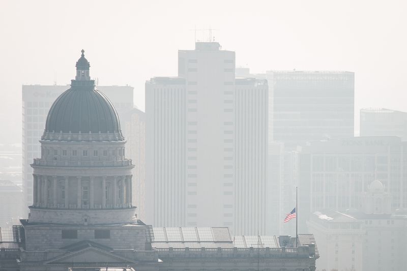 Smog covers Salt Lake City as an inversion lingers on
Sunday, Dec. 9, 2018.