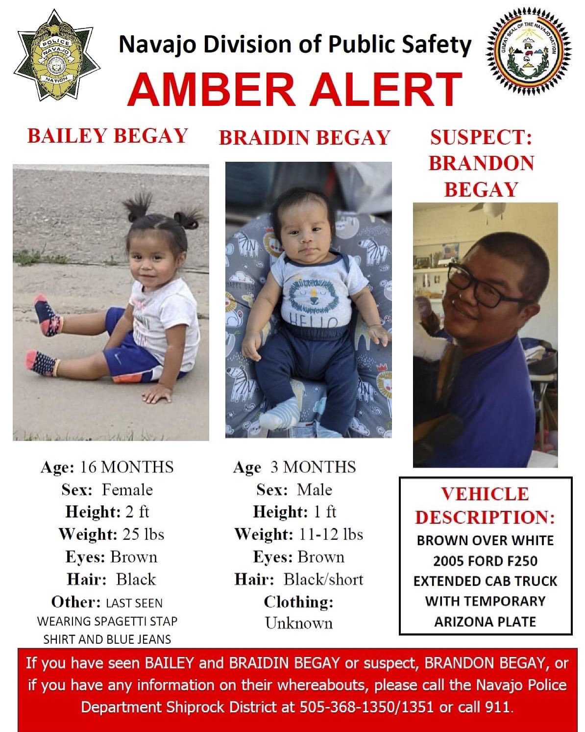 An Amber Alert was issued for two children by the Navajo Nation on Thursday, July 8, 2021. It was later canceled when they were found safe early Friday.