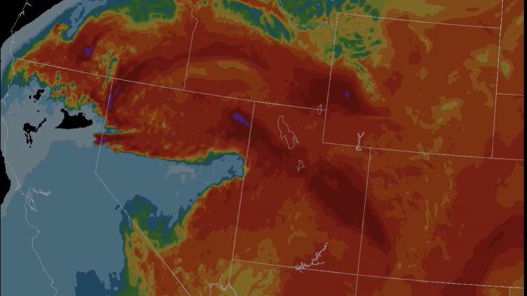 Image of the smoke forecast for Utah shows smoke gathering in the state.