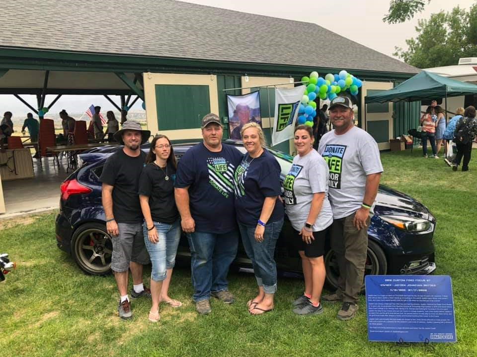 Jayden Snyder's family pictured on July 10 at the organ donation awareness event commemorating Jayden's donation.