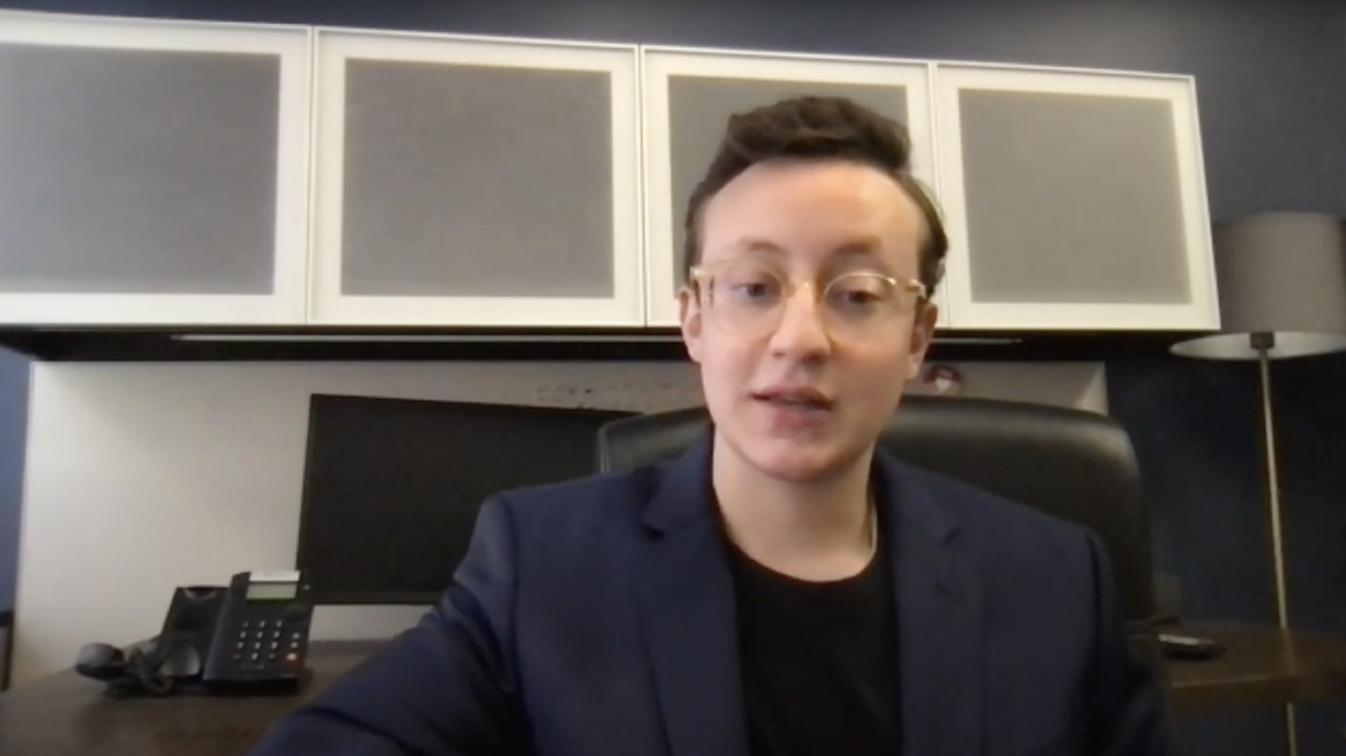 Ash Hoyle, director of programming for the Damn These Heels film festival, speaks during a Zoom interview on Wednesday, July 7, 2021.