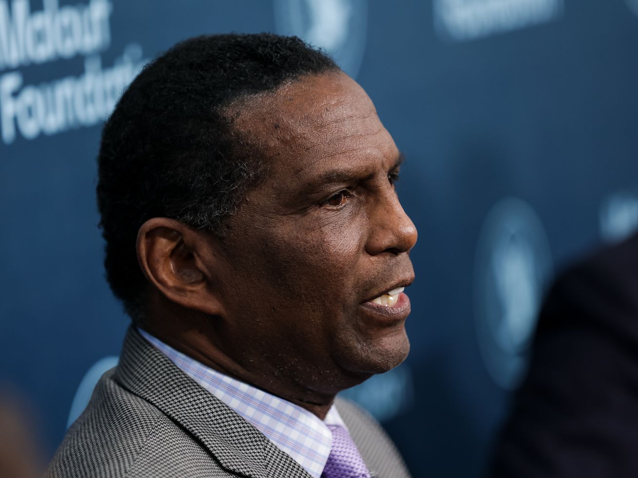 Rep. Burgess Owens, R-Utah, speaks to journalists at the Human Trafficking Policy and Education Summit at the Malouf Foundation in Logan on Saturday, April 17, 2021. Owens sees recognizing the contributions of Black patriots to the American Revolution as a "disinfectant” to an "anti-American virus” he says is fueled in part by critical race theory.