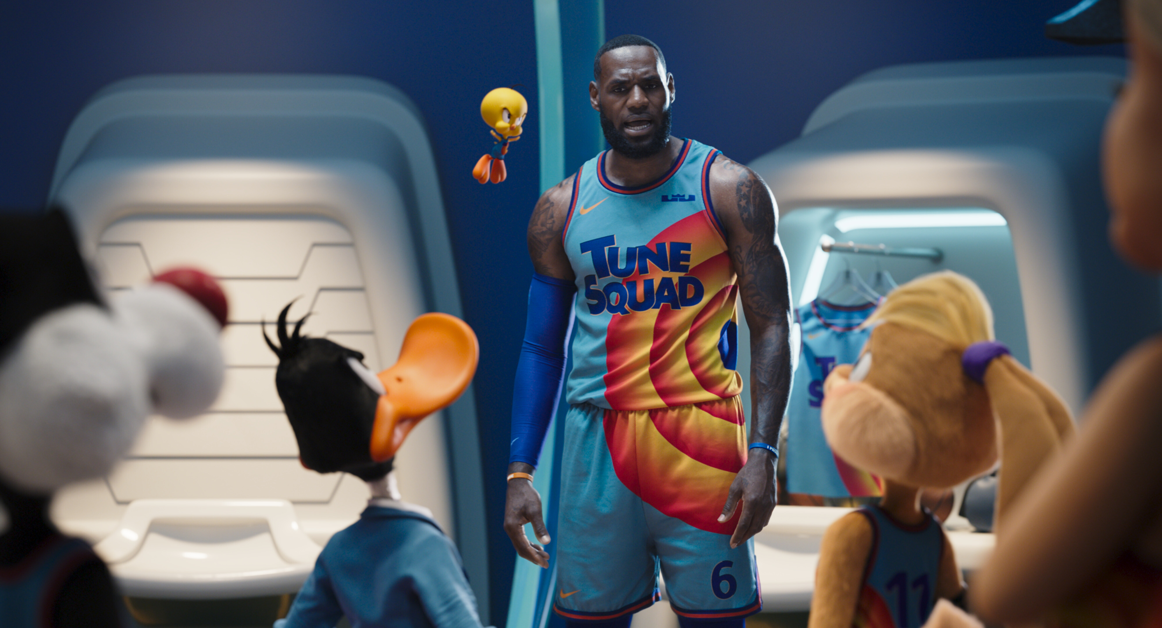 LeBron James teams up with Sylvester, Daffy Duck and Lola Bunny in "Space Jam: A New Legacy."