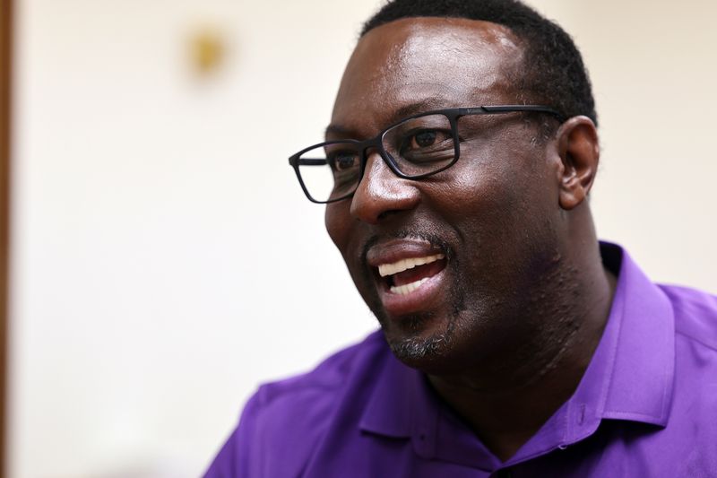 Timothy Gadson, incoming Salt Lake City School District
superintendent, talks during an interview at the district’s offices
in Salt Lake City on Tuesday, June 29, 2021. Gadson will take the
helm of the district in July.