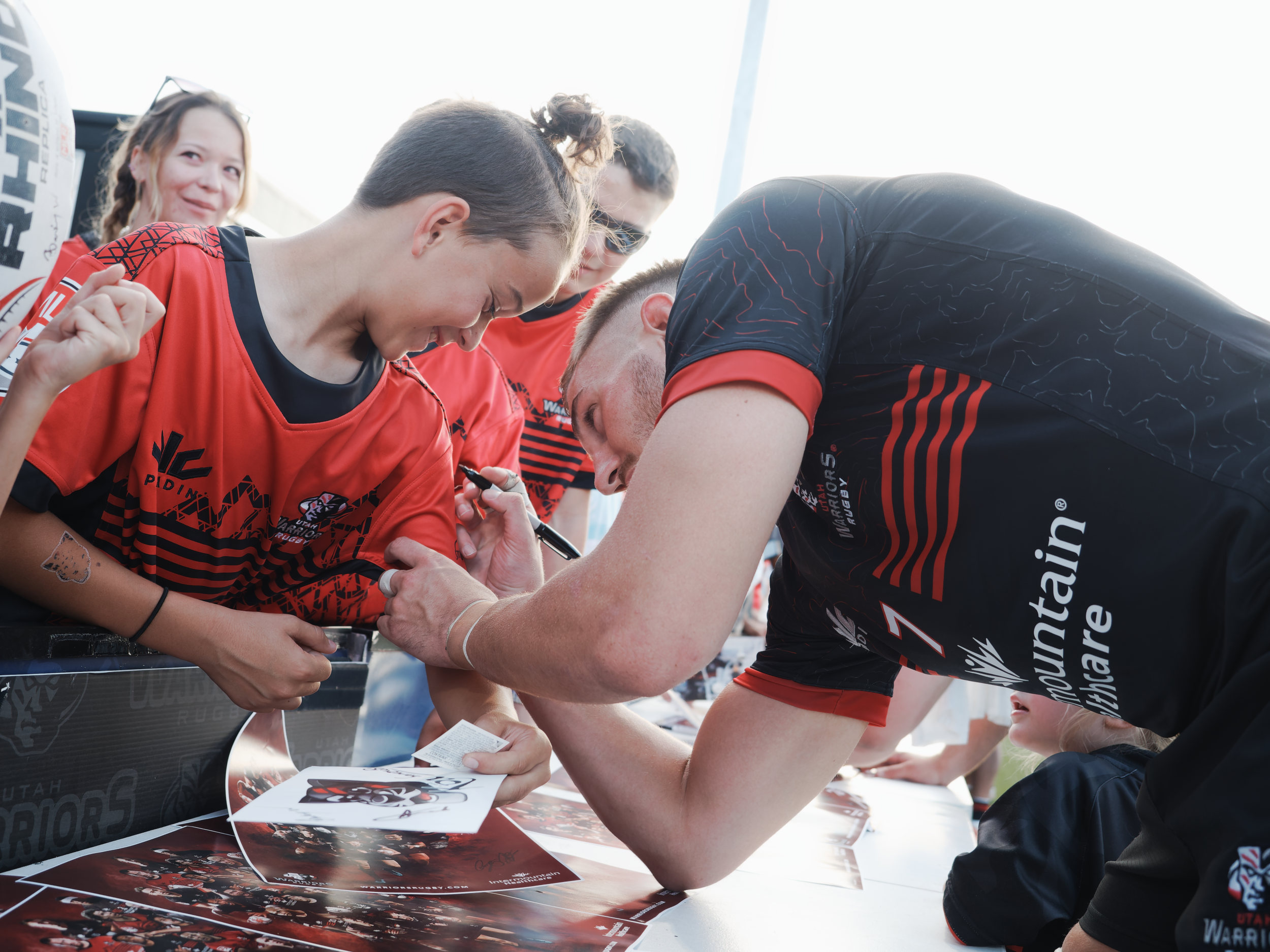 Utah Warriors captain Bailey Wilson signs autographs for fans after the Warriors' 34-29 win over top-rated LA Giltinis in the regular-season finale, Saturday, July 17, 2021 at Zions Bank Stadium in Herriman.