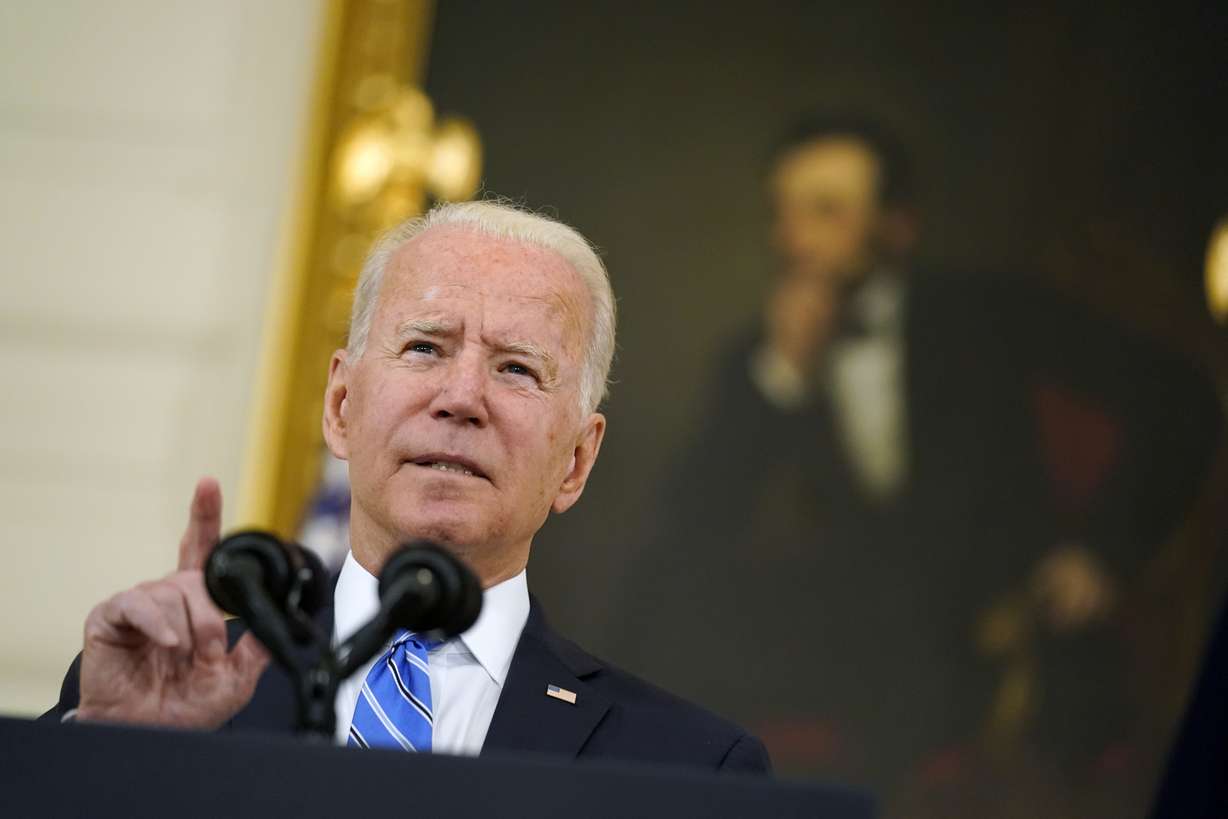 President Joe Biden speaks about the economy and his infrastructure agenda in the State Dining Room of the White House, in Washington on Monday, July 19th, 2021.
