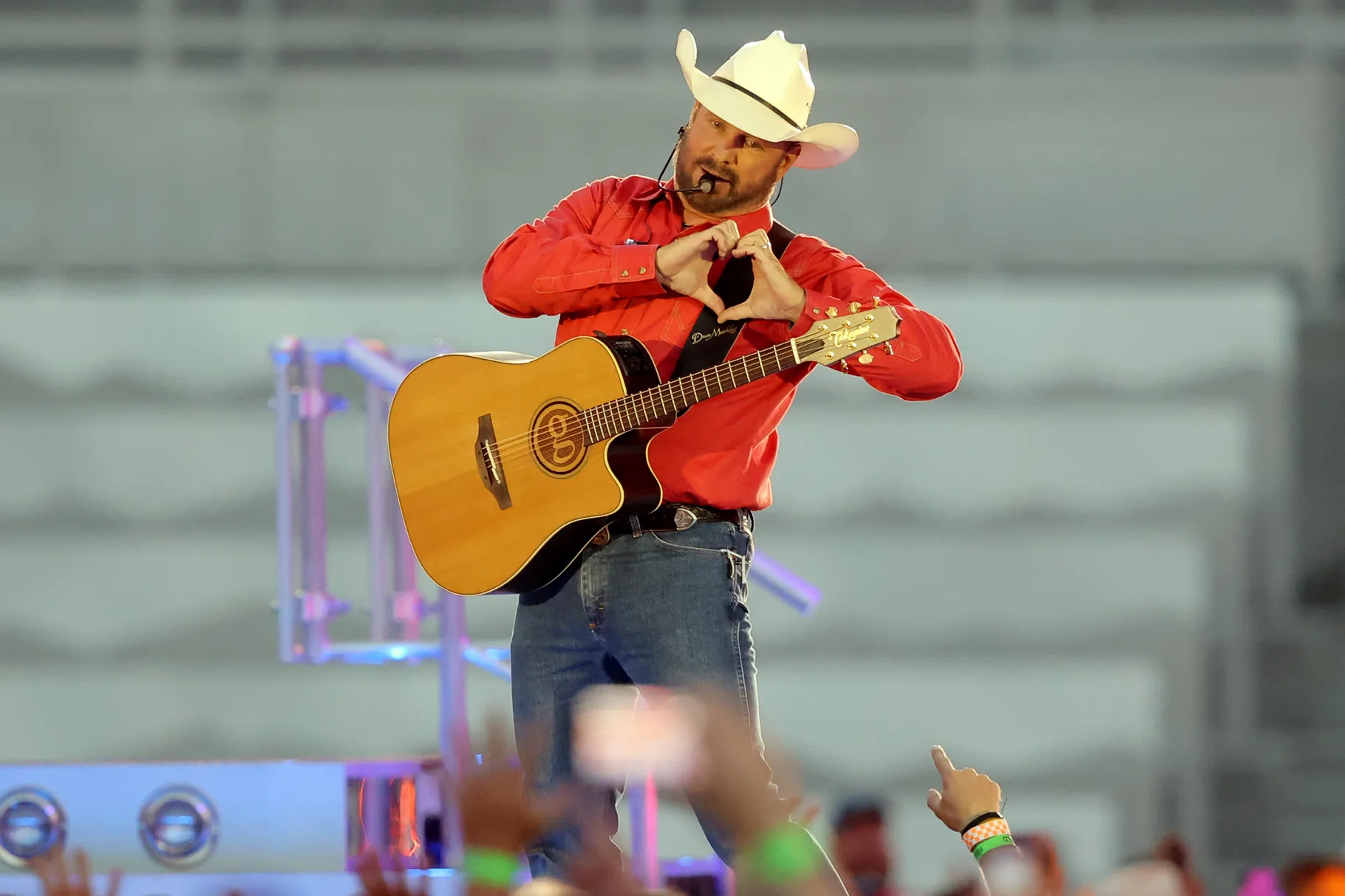 Country music superstar Garth Brooks performs at Rice-Eccles Stadium at the University of Utah in Salt Lake City on Saturday, July 17, 2021. 