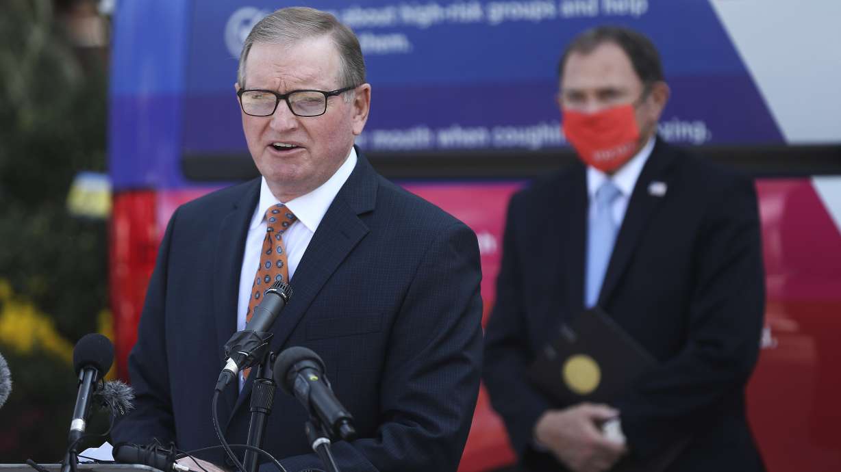 Gary B. Porter, senior vice president of Deseret Management Corp., speaks in Salt Lake City on Oct. 1, 2020. On Monday, Porter was named new chairman of the Salt Lake Chamber's board of governors.