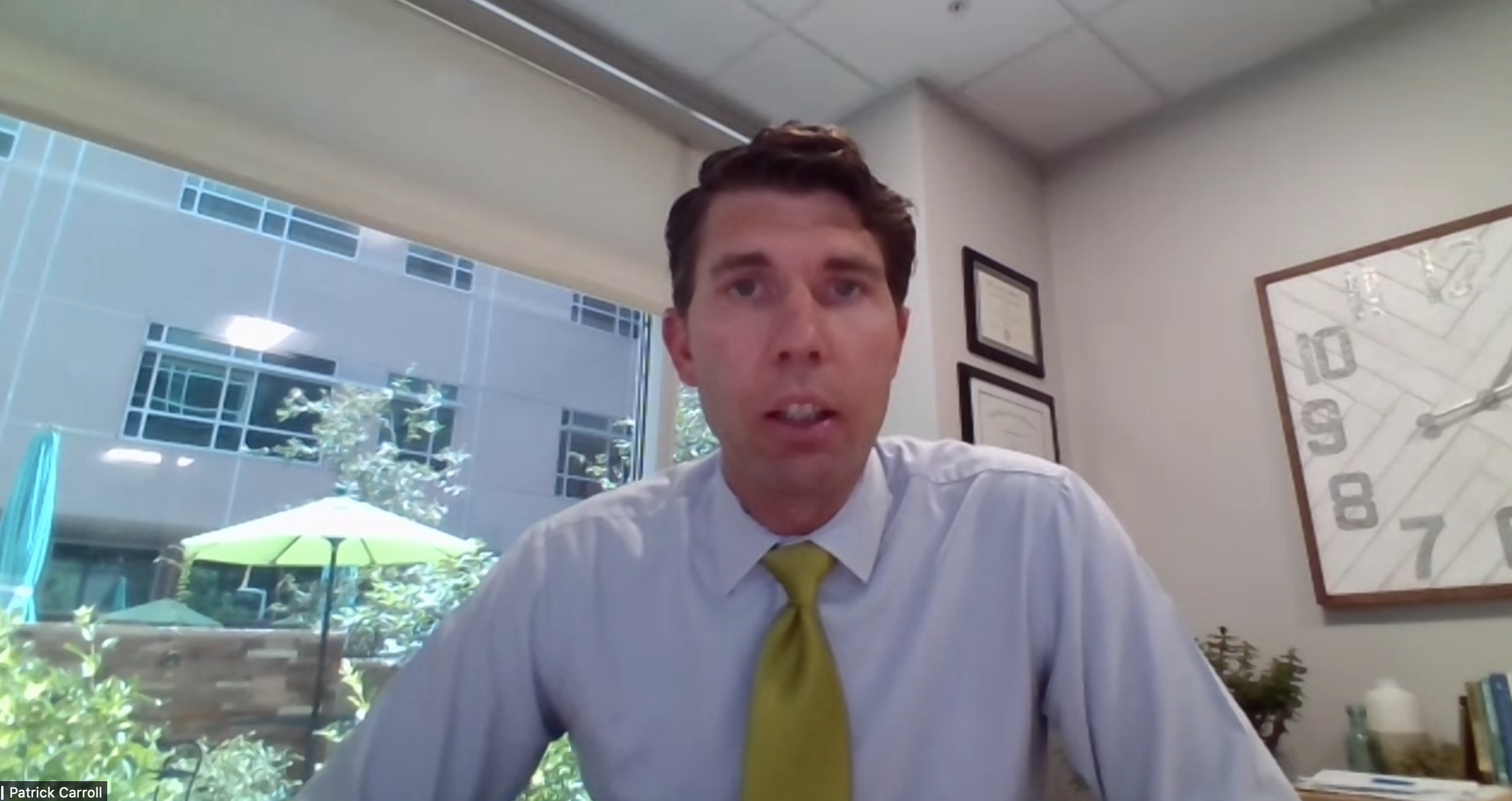 Dr. Patrick Carroll, medical director for Intermountain Healthcare's St. George Hospital, discusses COVID-19 over Zoom during a news conference on Thursday, July 22, 2021.