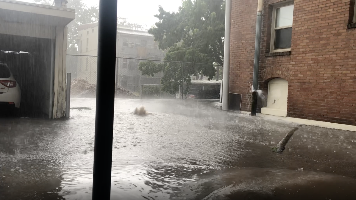 Flooding in Salt Lake City during a storm on Thursday, July 22, 2021. The rain pushed the city's water year total past the lowest level on record in 147 years.