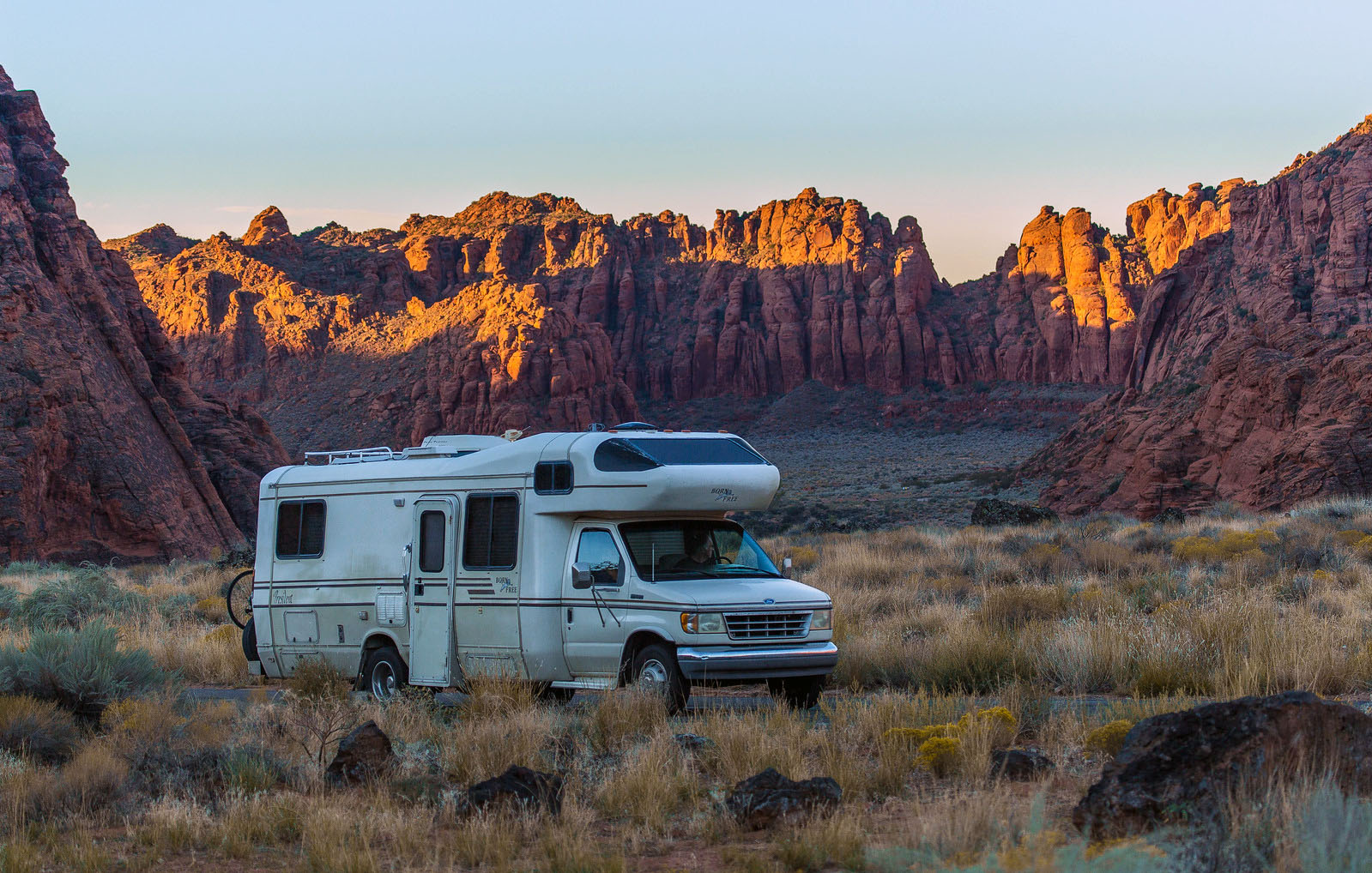 Ensure the tires on your car are properly inflated to avoid throwing sparks, don't park on or drive over dry vegetation and keep the chains on your RV and trailer hitch from dragging or hitting the ground as you travel.