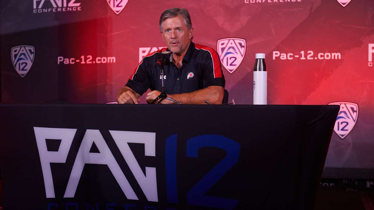 University of Utah Utes coach Kyle Whittingham at the Pac-12 media day in Hollywood, California.
