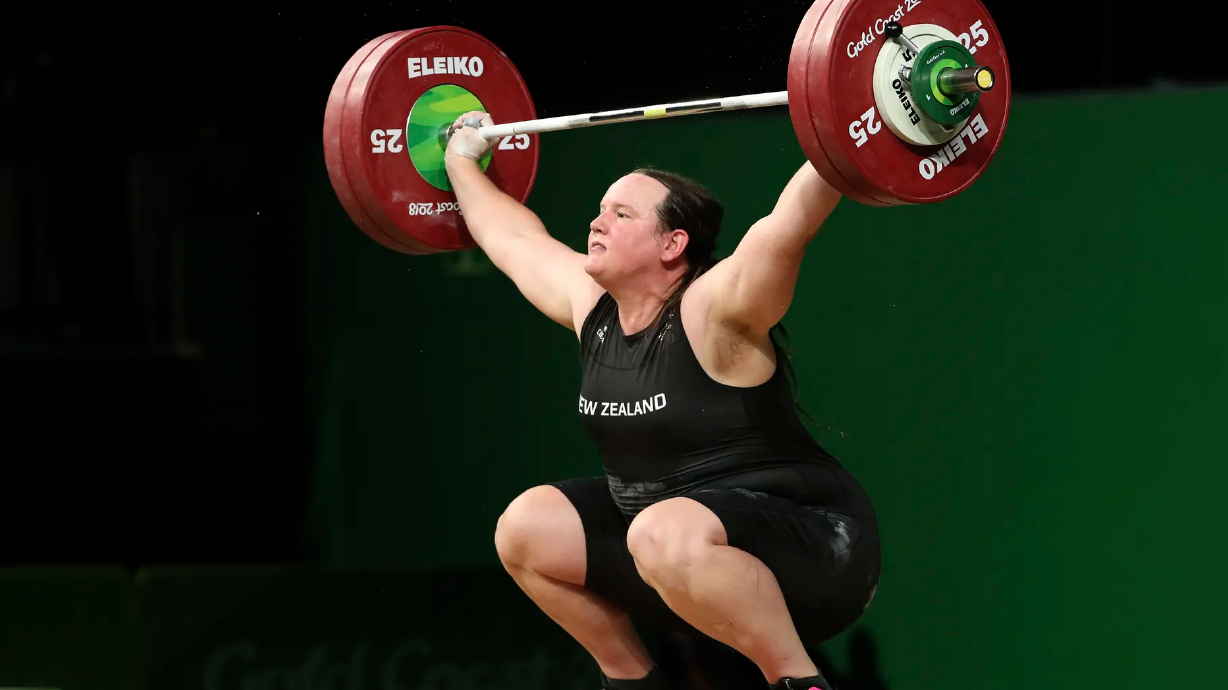 New Zealand’s Laurel Hubbard lifts in the snatch of the women’s +90kg weightlifting final at the 2018 Commonwealth Games on the Gold Coast, Australia. Hubbard is being billed as the first transgender athlete to compete at the Olympics.
