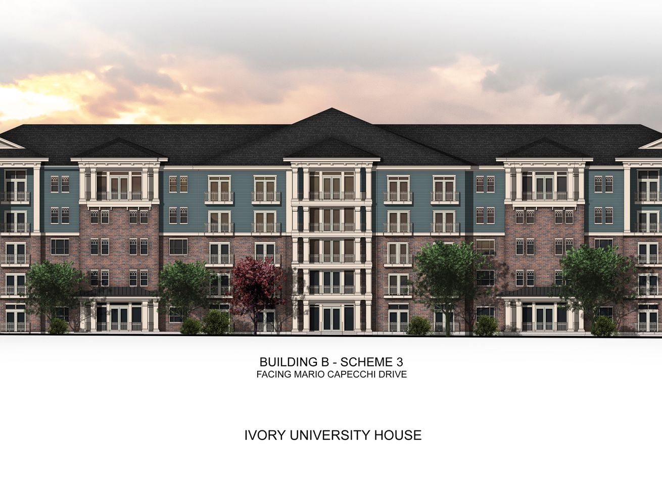 The proposed Ivory University House near the University of Utah is pictured in an artist’s rendering. Rent paid to the
development would be donated into a new scholarship fund for U. students.
