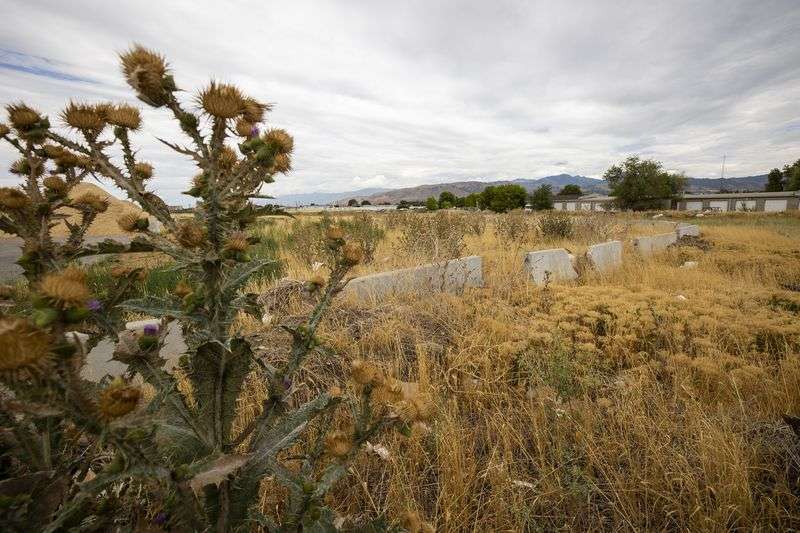 Property at 1850 W. Indiana Avenue on Friday, July 30,
2021. Salt Lake City is considering a zoning amendment request by
The Other Side Academy to locate its proposed tiny home project,
The Other Side Village, on the site.