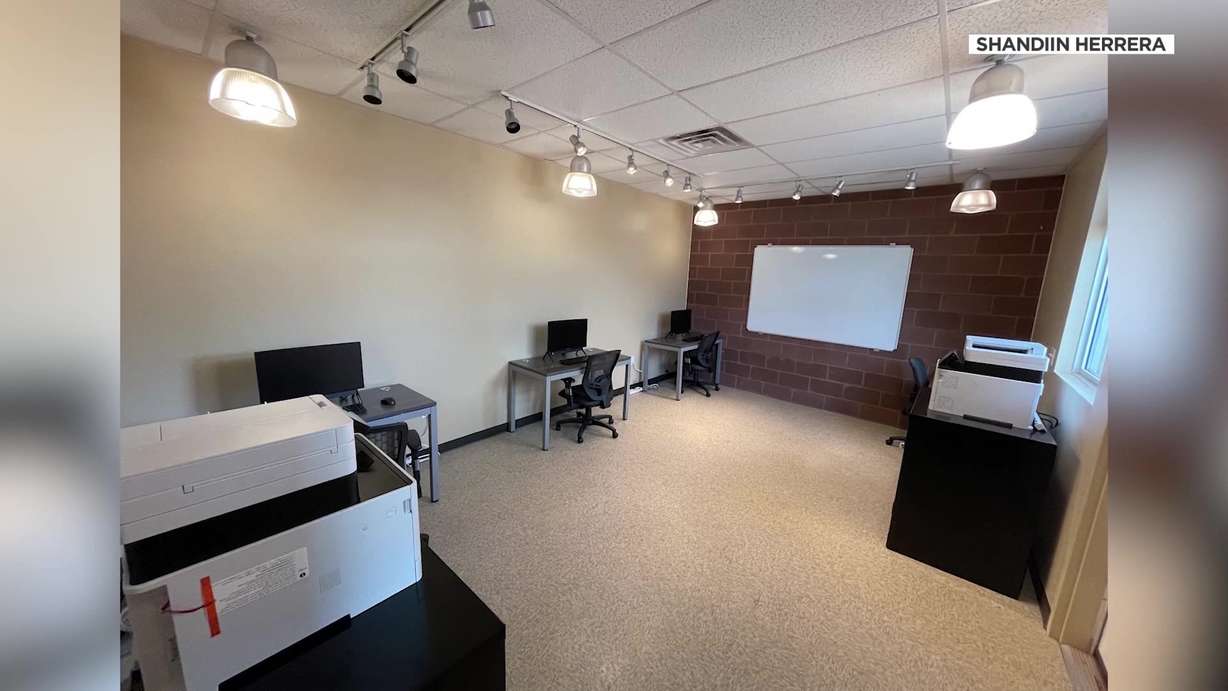 At the new Tse Bii Ndzisgaii Community Center, people can utilize a business center, shared workspace, a conference room, classroom space and a library, according to the Navajo Nation.