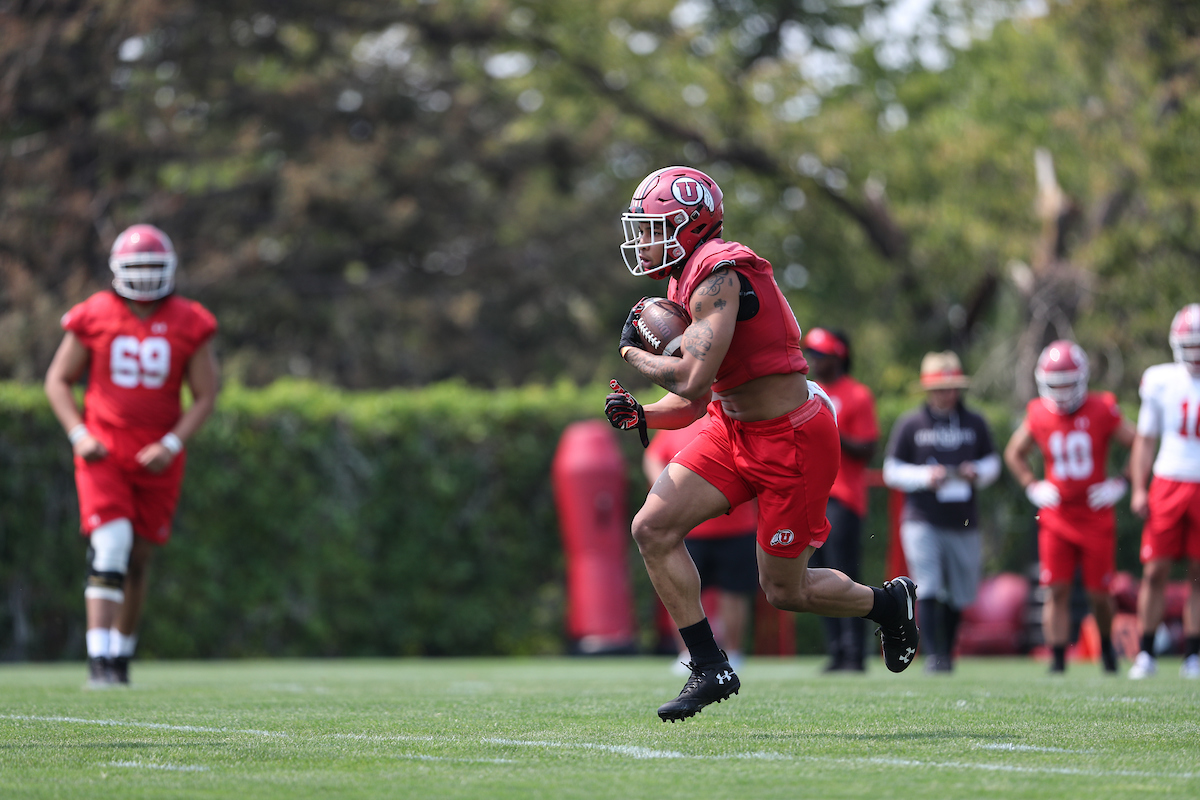 Micah Bernard during the first day of fall camp at the University of Utah's practice facility.
