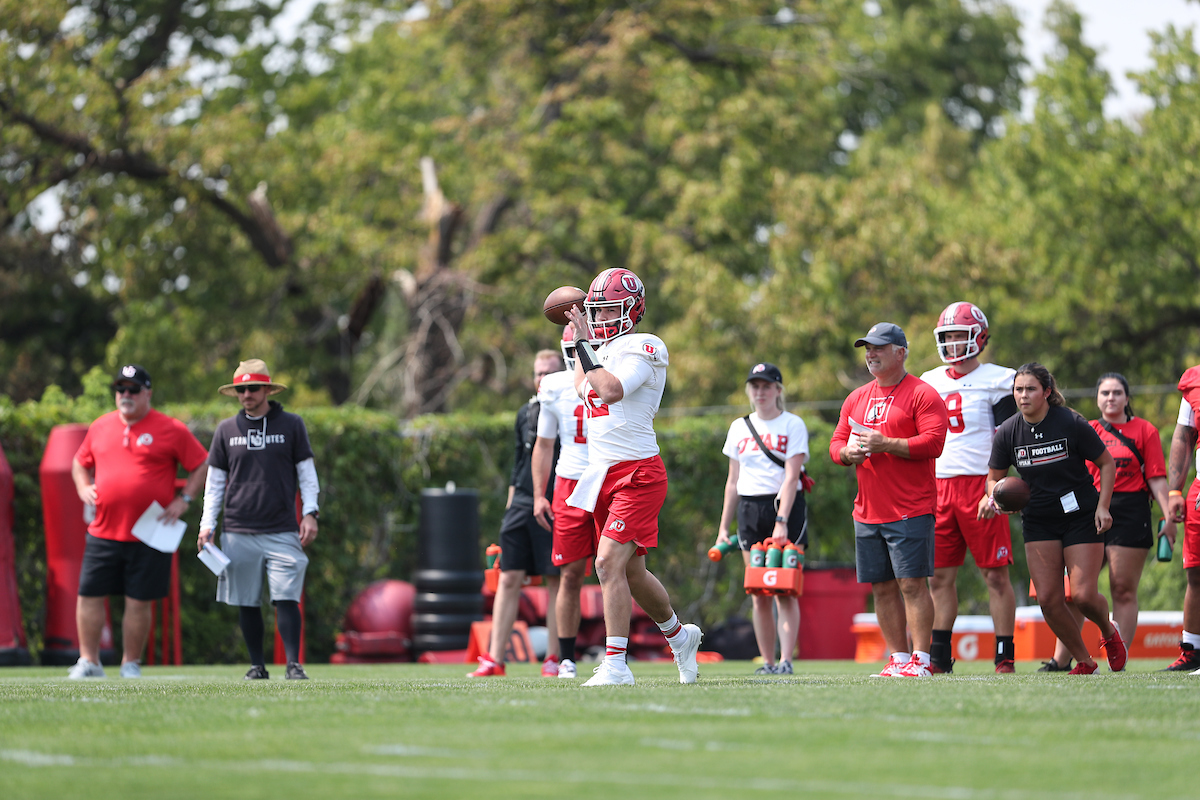Charlie Brewer during the first day of fall camp at the University of Utah's practice facility.