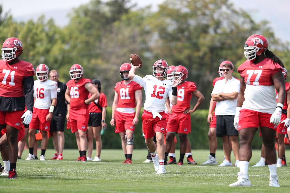 Charlie Brewer during the first day of fall camp at the University of Utah's practice facility.