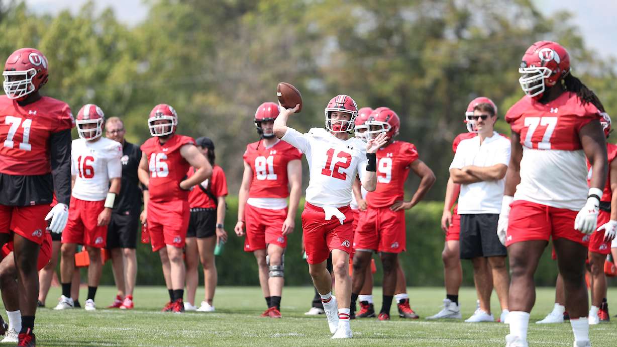 Charlie Brewer during the first day of fall camp at the University of Utah's practice facility.