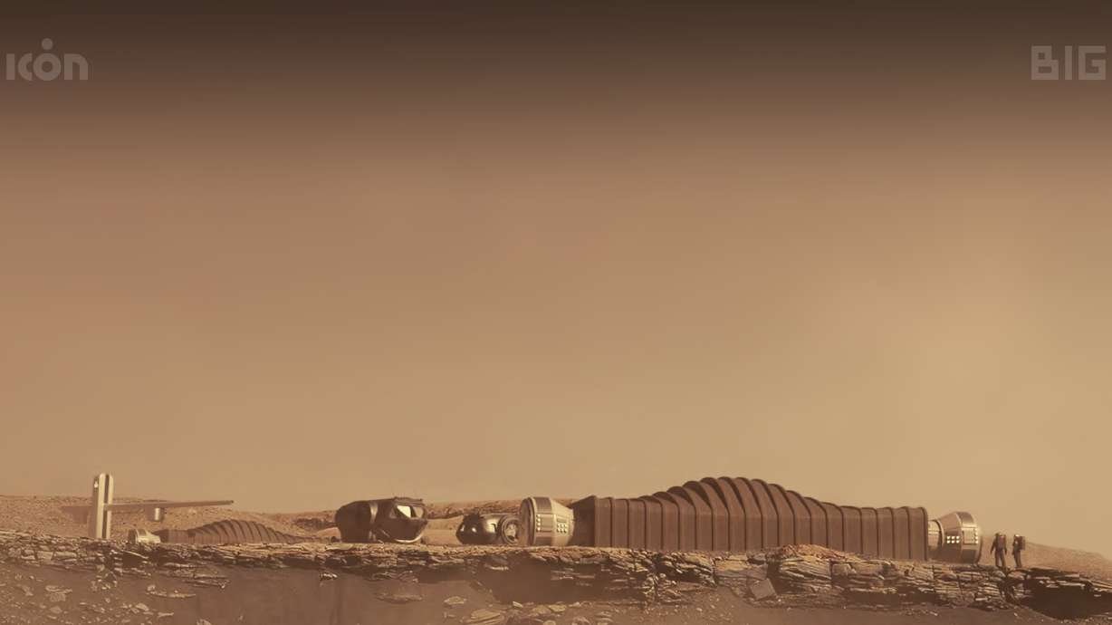 This photo provided by ICON and NASA in August shows a proposal for the Mars Dune Alpha habitat on Mars.