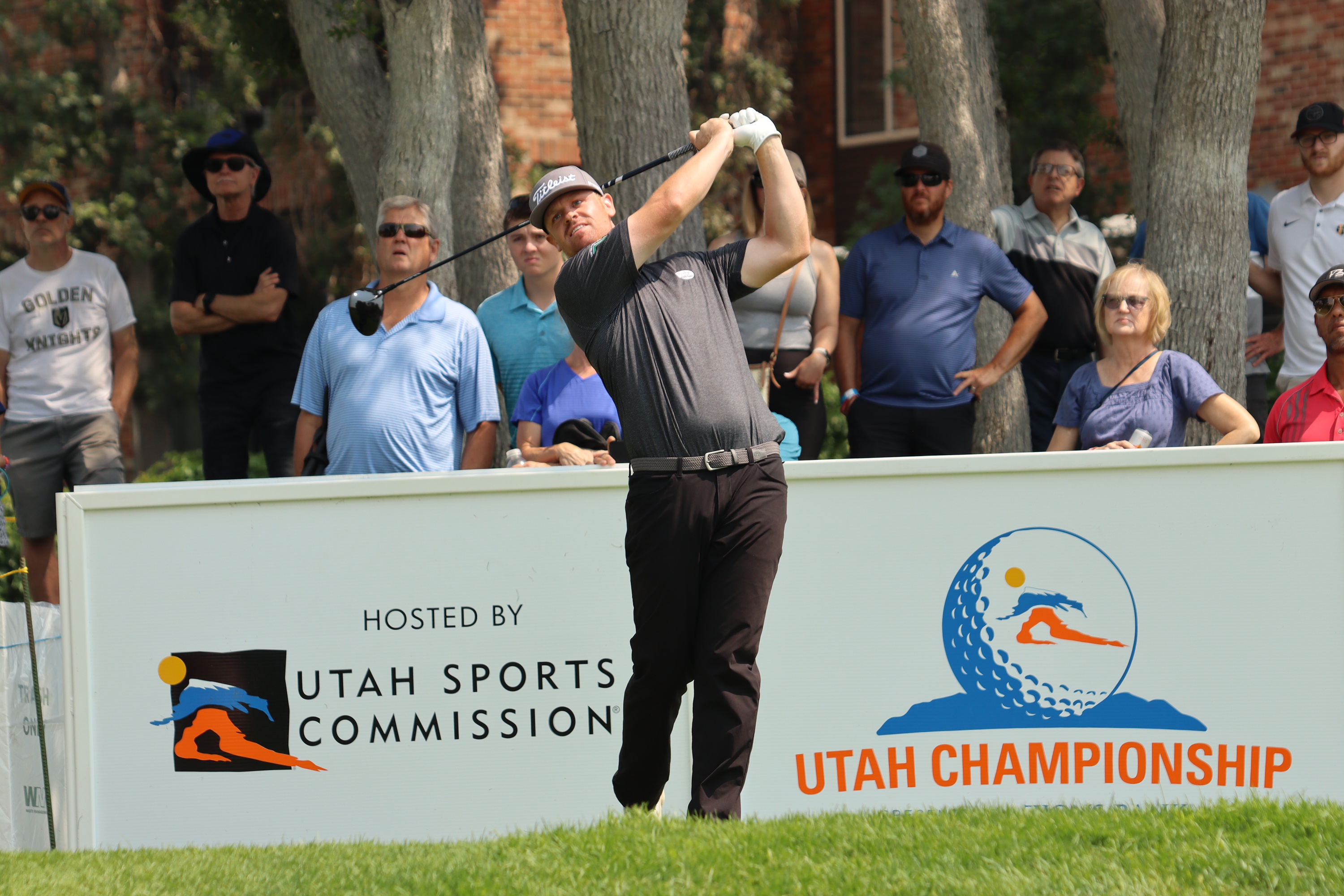 Former BYU golfer Patrick Fishburn during the third round of the Utah Championship, Saturday, Aug. 7, 2021 at Oakridge Country Club in Farmington.