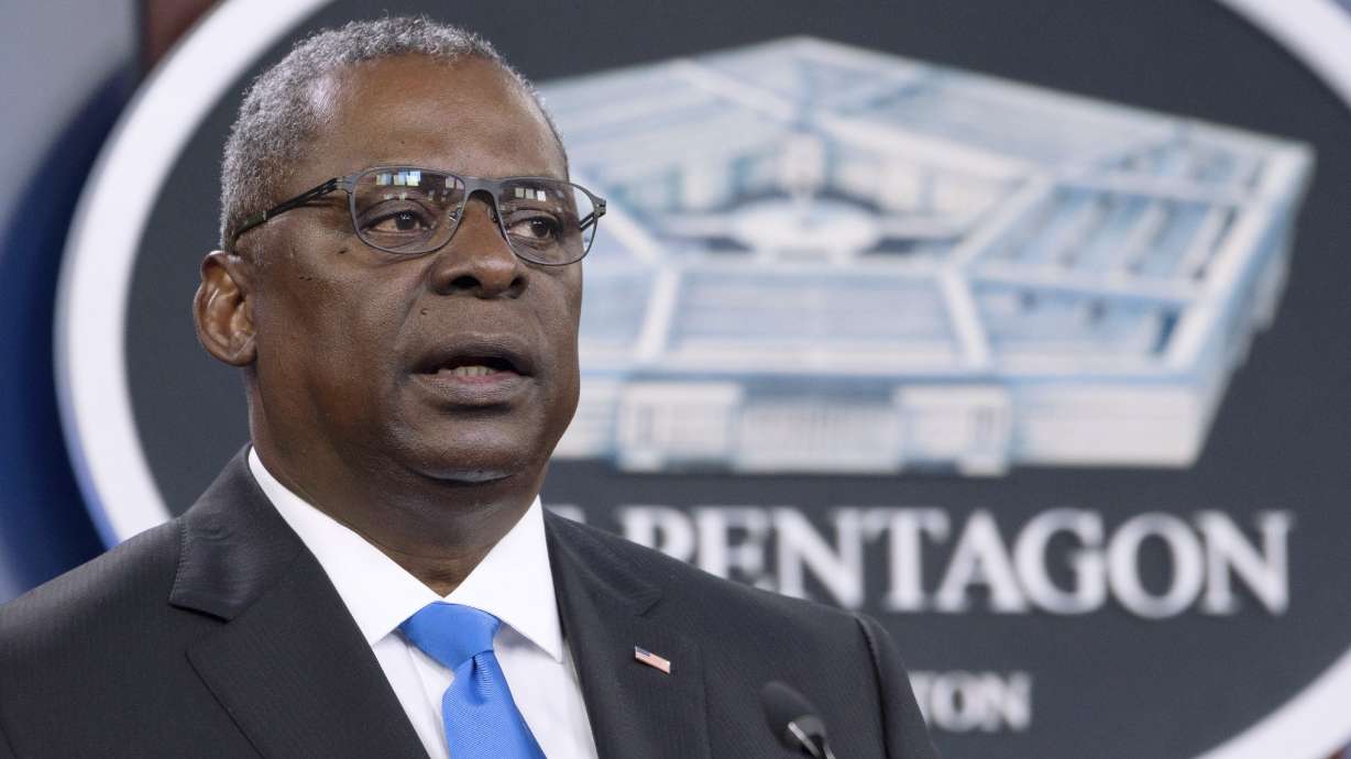 Defense Secretary Lloyd Austin speaks at a press briefing at the Pentagon July 21, 2021. Members of the U.S. military would be required to have the COVID-19 vaccine beginning Sept. 15, under a plan announced Monday