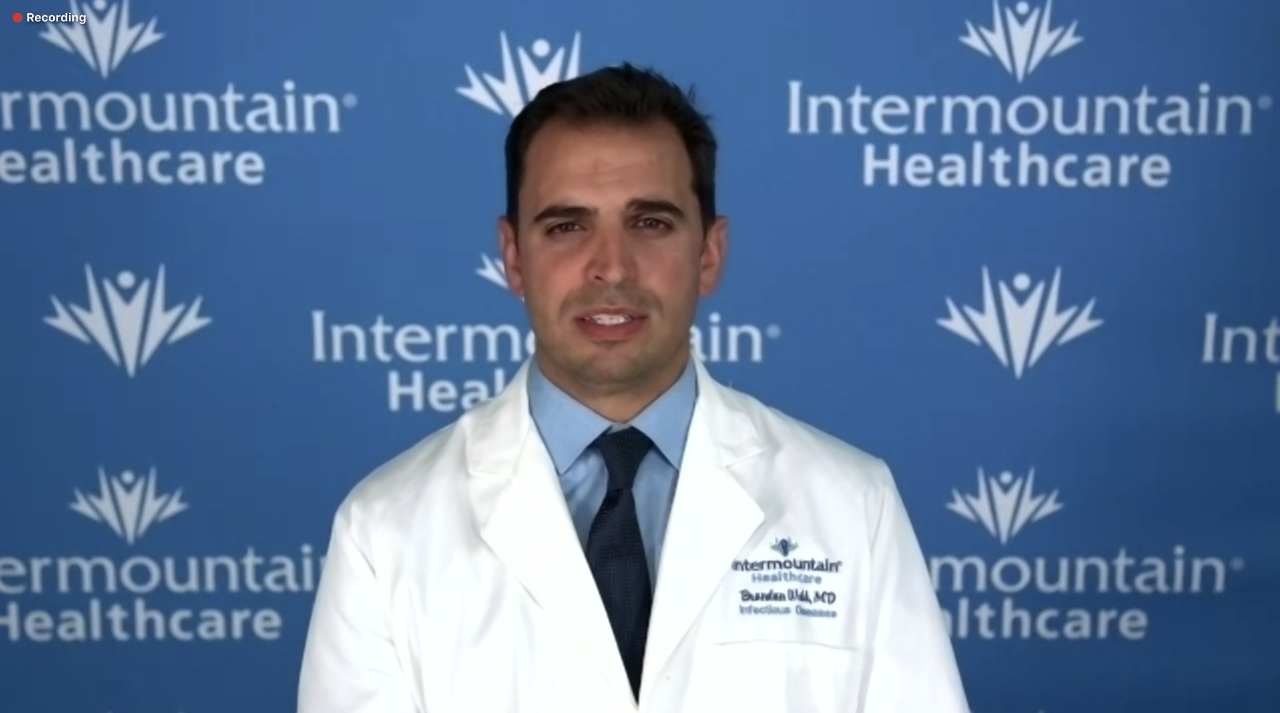 Intermountain Healthcare infectious diseases physician Dr. Brandon Webb speaks about a COVID-19 monoclonal antibody treatment study on Monday.