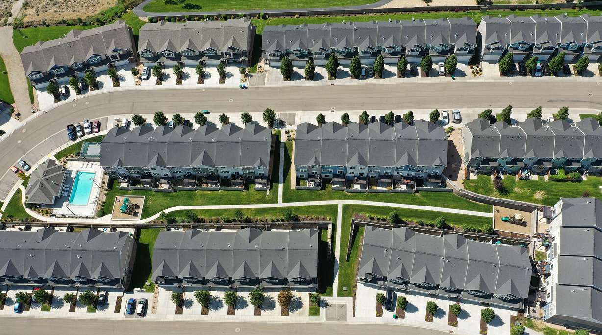 Apartments and townhouses on Traverse Mountain Boulevard in Lehi are pictured on Wednesday.