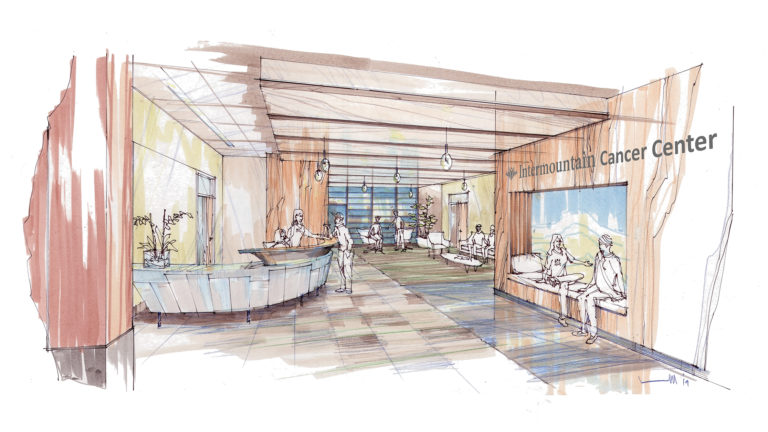 This artist's rendering shows the new cancer center under construction at McKay-Dee Hospital in Ogden.