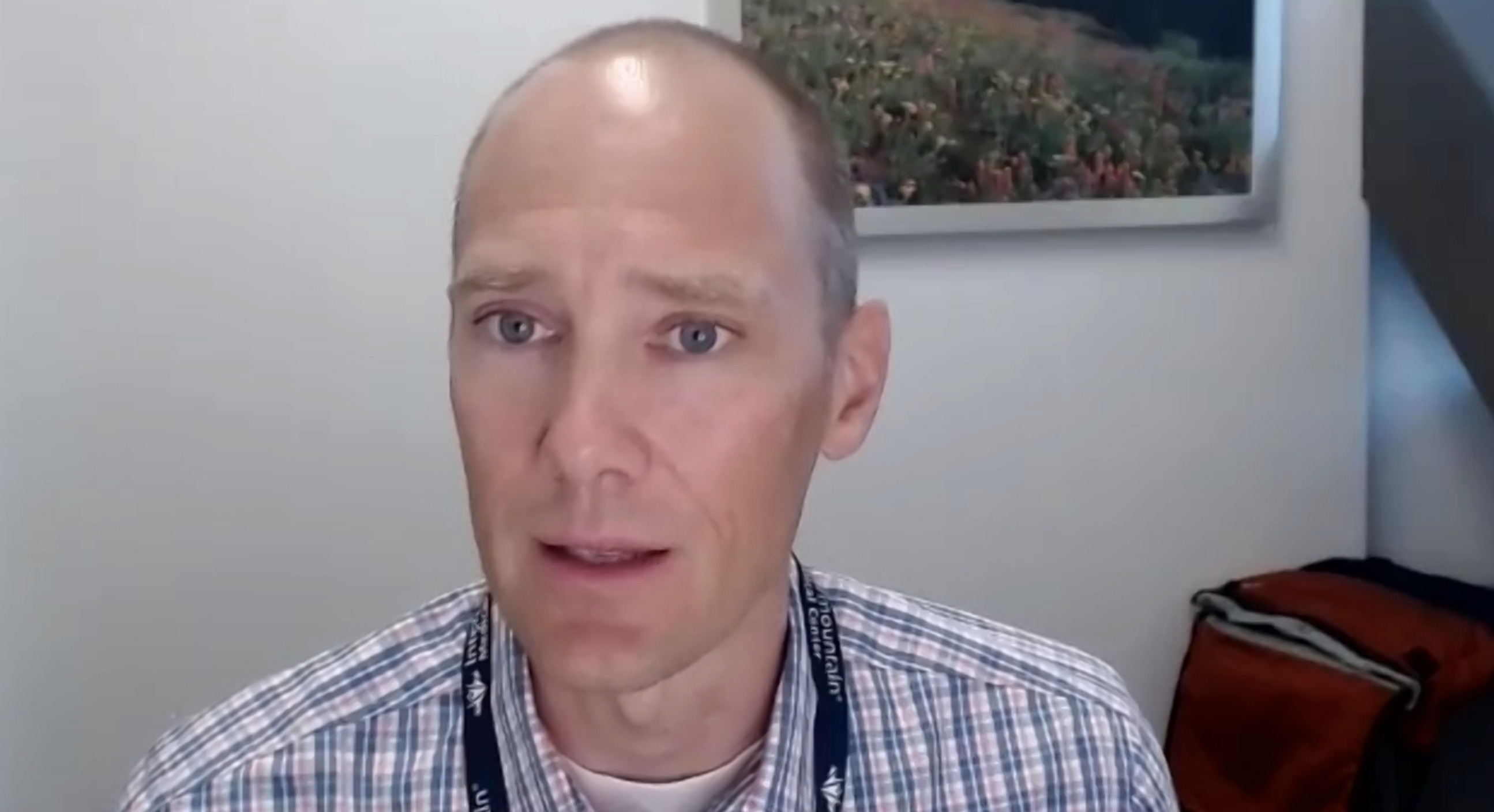 Dr. Eddie Stenehjem, an infectious diseases physician with Intermountain Healthcare, discusses the COVID-19 pandemic's effect on Utah hospitals on Friday. 