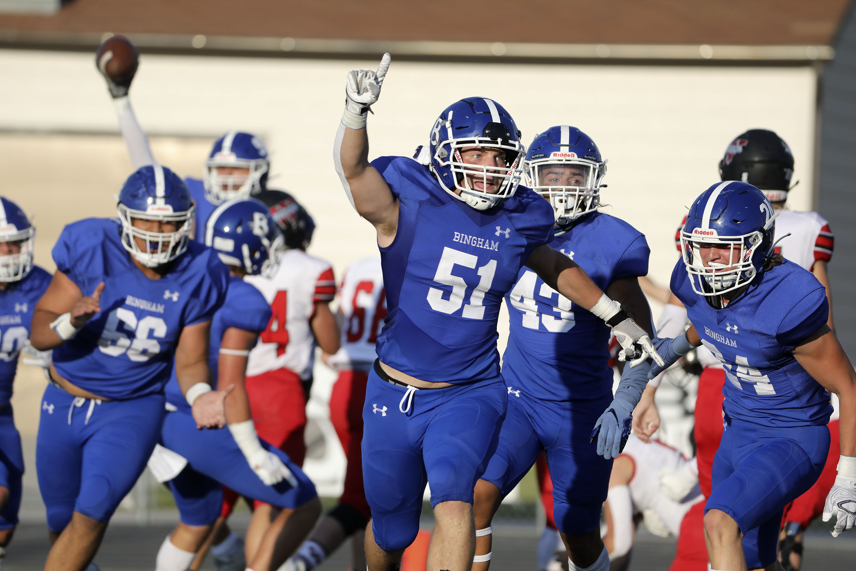 Weber and Bingham compete in a high school football game in South Jordan on Friday, Aug. 13, 2021.