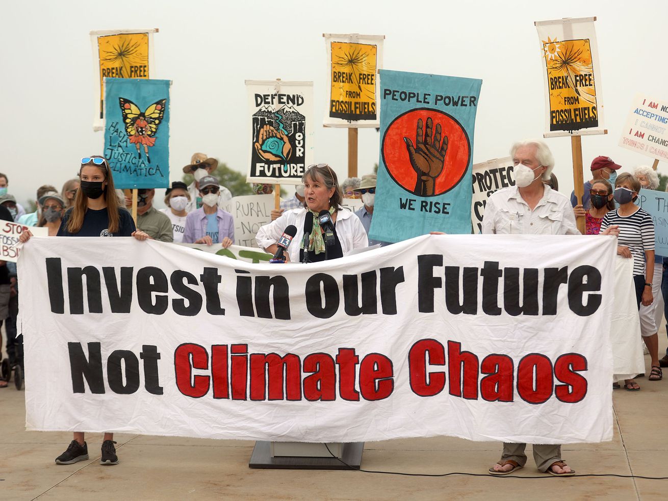 Deeda Seed, public lands senior campaigner for the Center for Biological Diversity, speaks as protesters rally outside
of the Capitol in Salt Lake City on Tuesday against what they say is a misuse of public funds for fossil fuel projects.