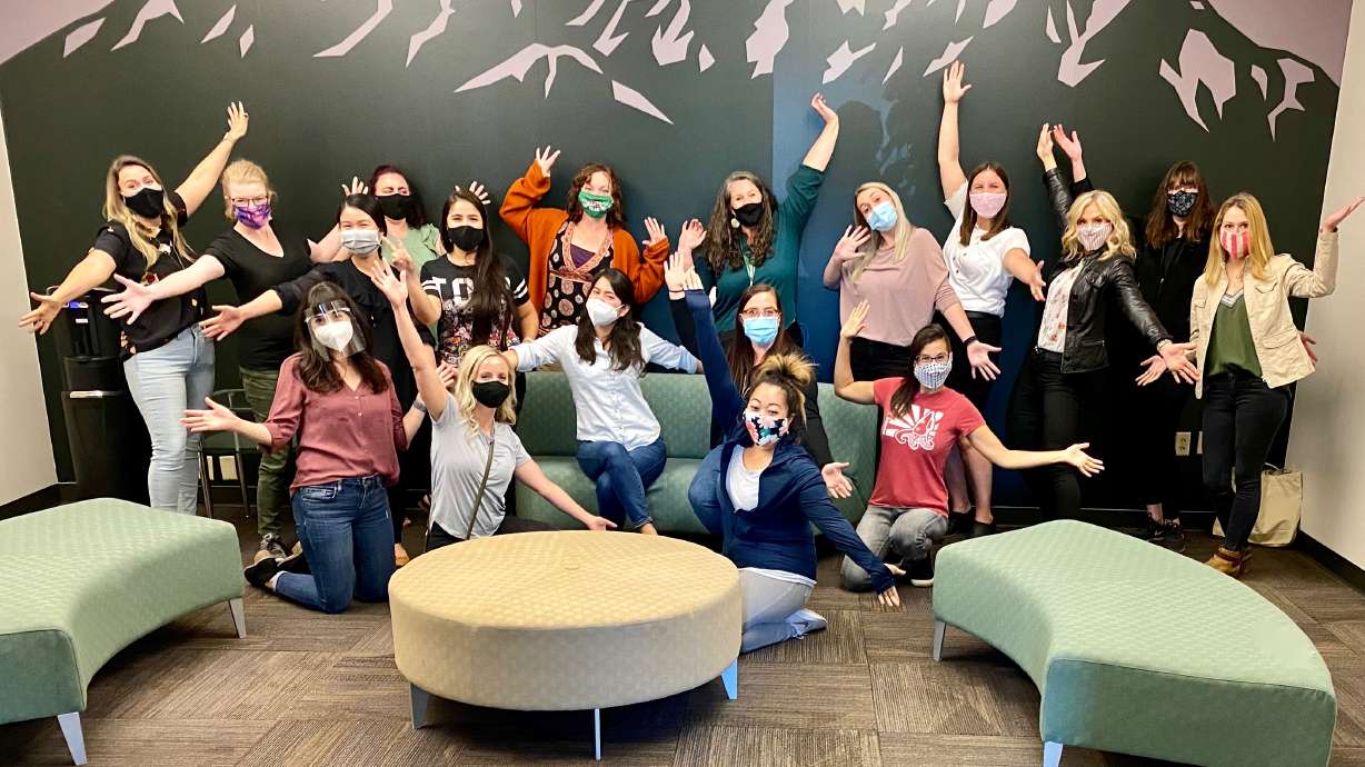 The first Lehi cohort of Tech-Moms poses for a group photo in fall 2020. Tech-Moms is a nonprofit dedicated to helping Utah mothers develop skills to launch careers in tech.