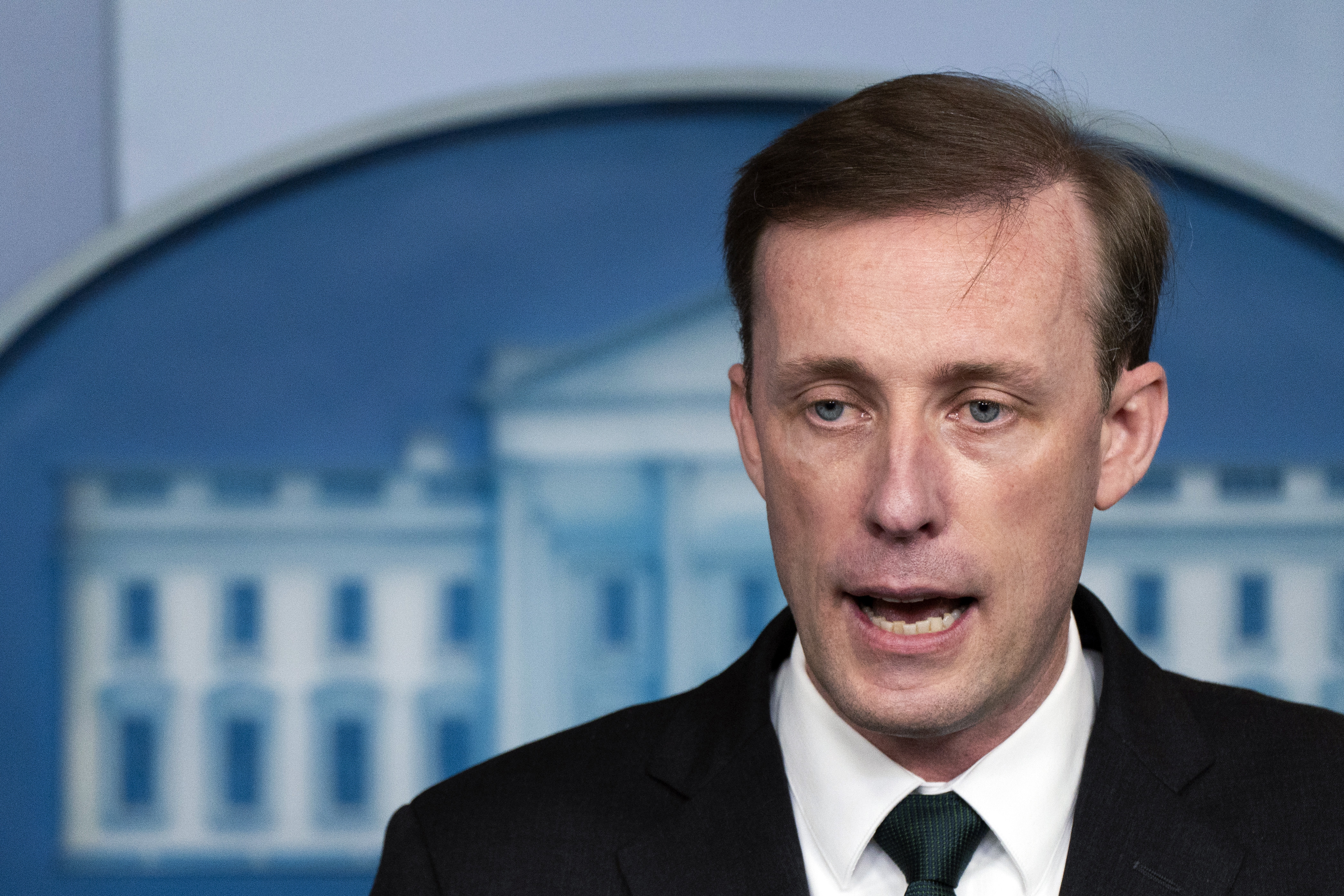 White House national security adviser Jake Sullivan speaks during a press briefing at the White House in Washington, Tuesday, Aug. 17, 2021. 