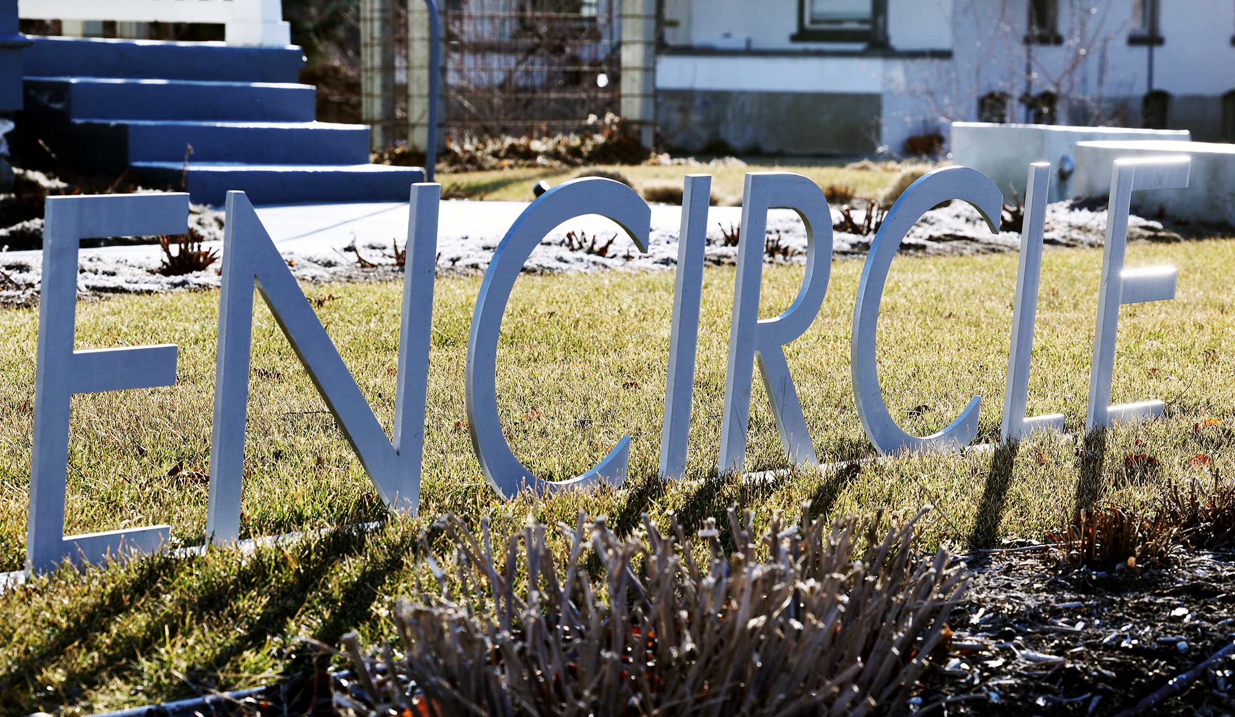 Letters spell “encircle” outside of the Encircle house in Provo on Wednesday, Feb. 24, 2021.