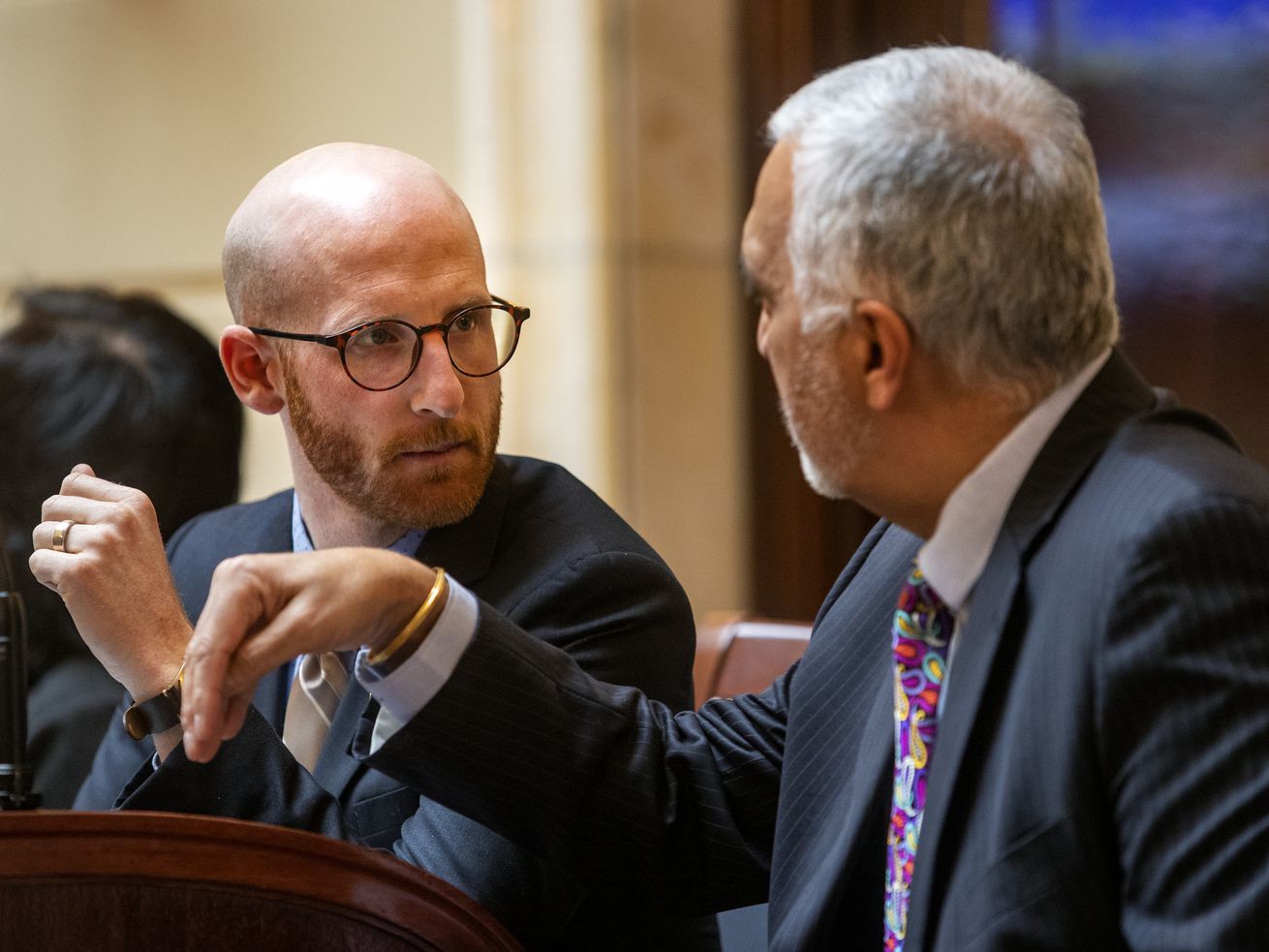 Sen. Derek Kitchen, D-Salt Lake City, is pictured
during the 2019 legislative session on March 4. Already concerned
the Utah Legislature won’t heed independent redistricting
recommendations, some Utah House and Senate Democrats on Thursday
issued a call to their Republican colleagues with majority control
over the process: Be fair.
