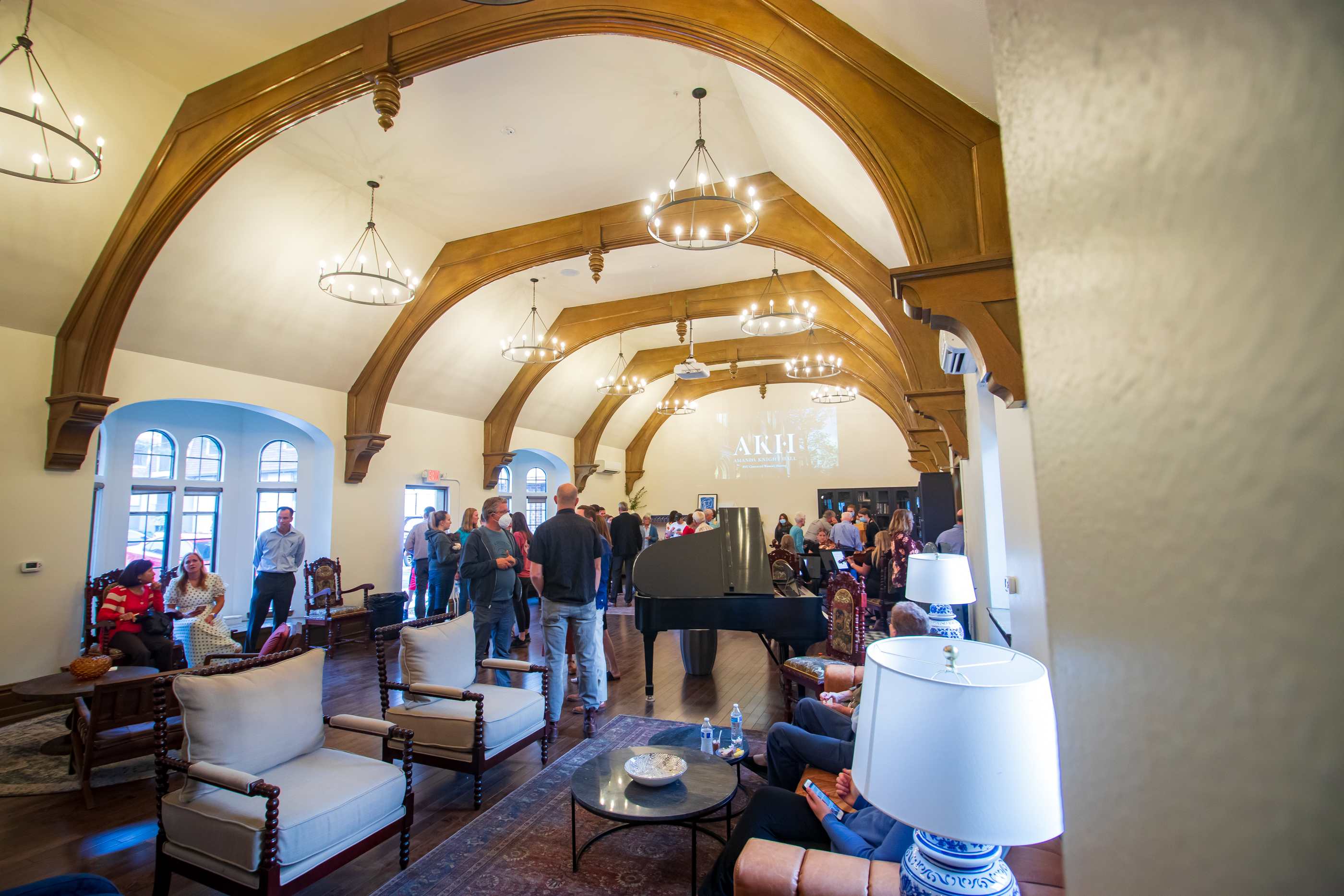 The foyer of Amanda Knight Hall in Provo on Thursday. The old BYU dormitory was recently converted into off-campus housing after BYU sold the property in 2019.